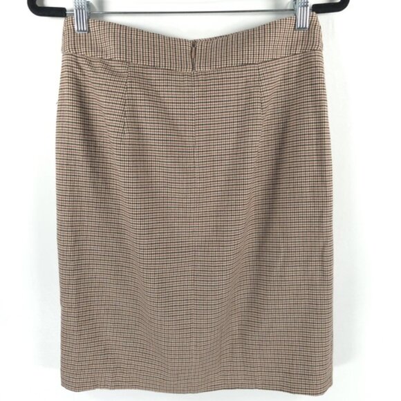 NWT J. McLaughlin MADDIE Pleated Plaid Skirt TAUPE/BROWN/BLACK HOUNDSTOOTH Sz 6 - Picture 3 of 10